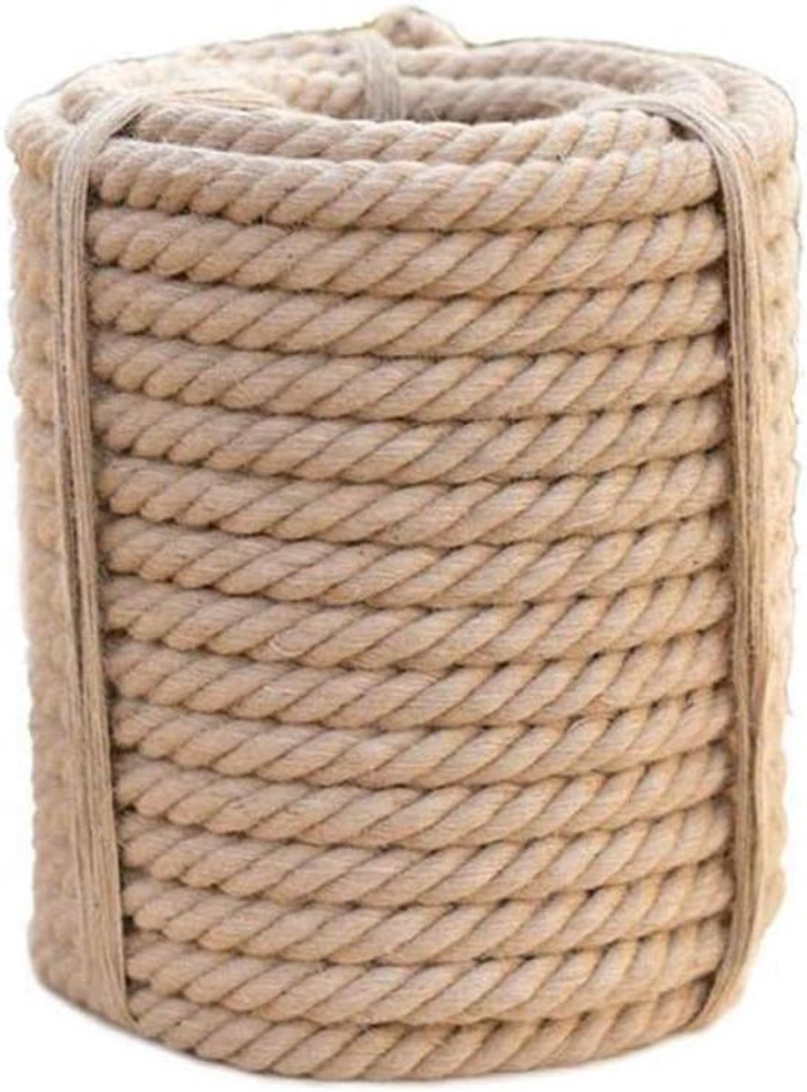 Jute Touw - Hennep Touw - Tuinieren en Knutselen - Natuurlijk en Duurzaam - 40 meter x 20 mm - Bruin