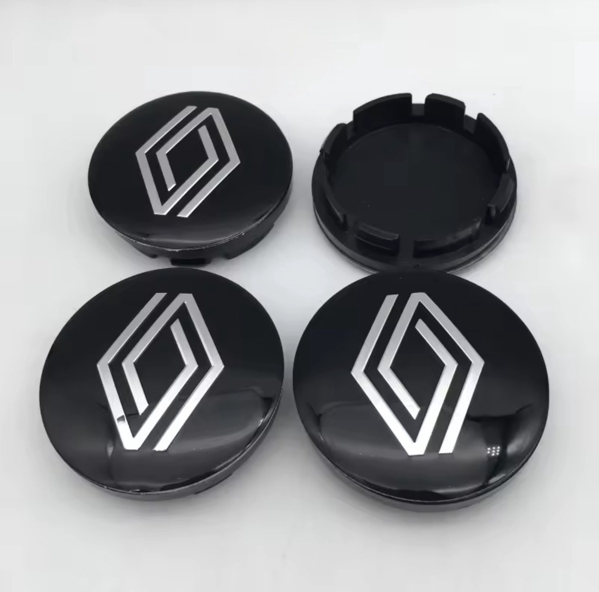 Renault Wieldoppen 60 mm – Set van 4 | Zwarte Edition | Past op Clio, Megane, Scenic, Captur, Kadjar & Meer