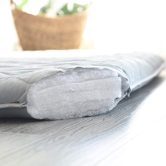 Opvouwbaar Vloermatras - Futon Matras Japans - Comfortabel Slapen - Ademende Polyester Stof - 100x200cm - Grijs — afbeelding 3