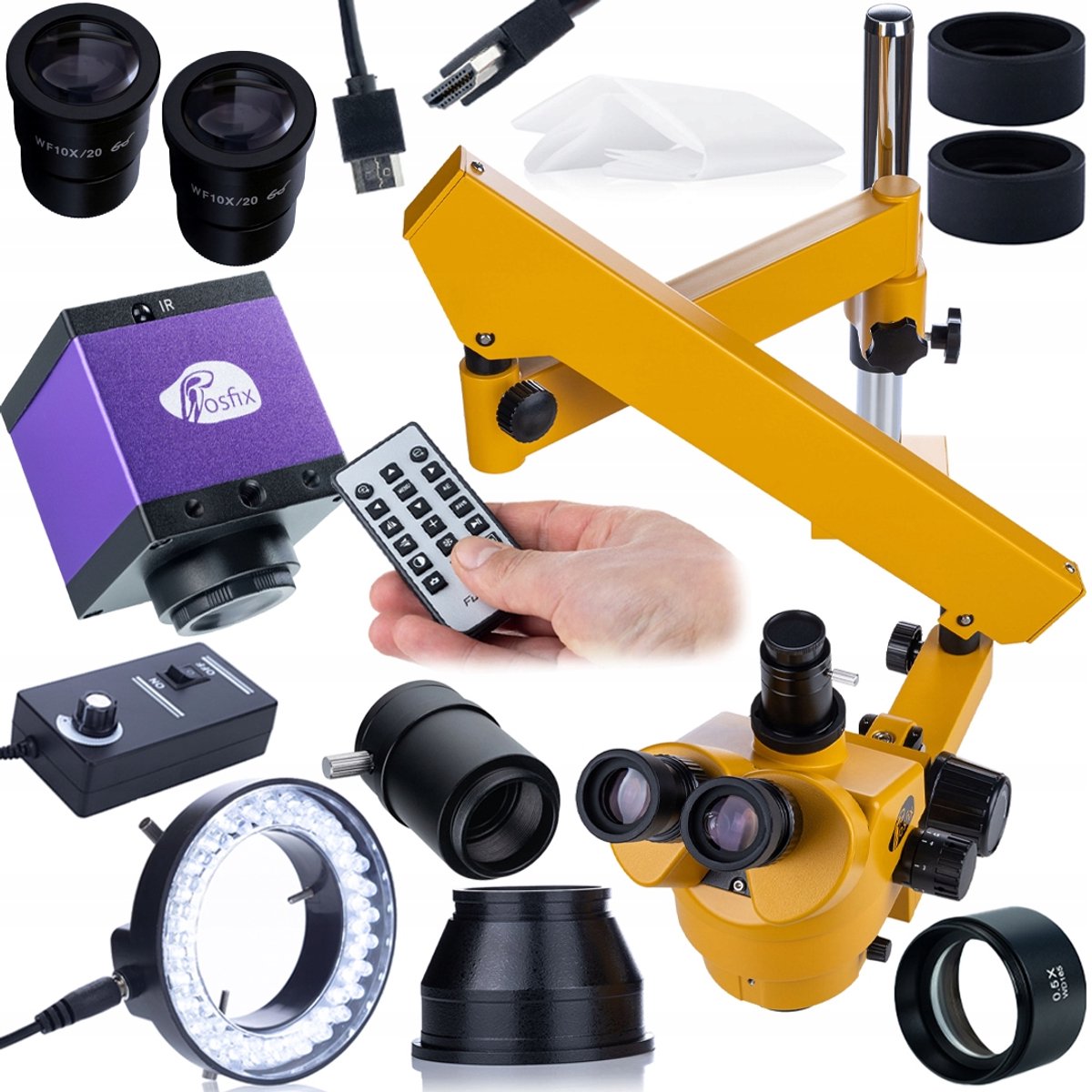 Rosfix Trinoculair Microscoop met Arm Neptune MSNP-T-WDMS3-O - Panasonic HDMI Camera