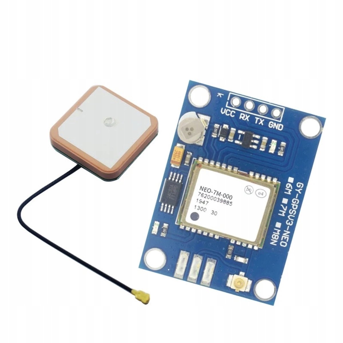 Image of Rosfix GPS Module NEO-7M-V2 - Met Ceramische Antenne, GLONASS - 2,7–5,5V, UART 4800–230400bps