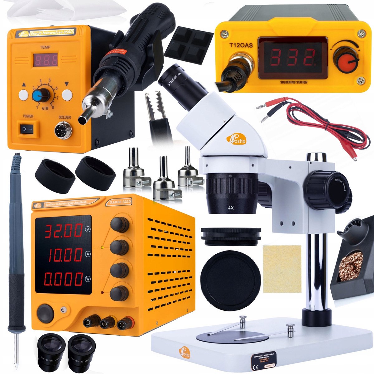 Rosfix Service Set GSM - Binoculair Mikroscoop MSGS-B-PS1 - Hot-Air Station 700W Set, T12 - Geschikt voor YIHUA, WEP