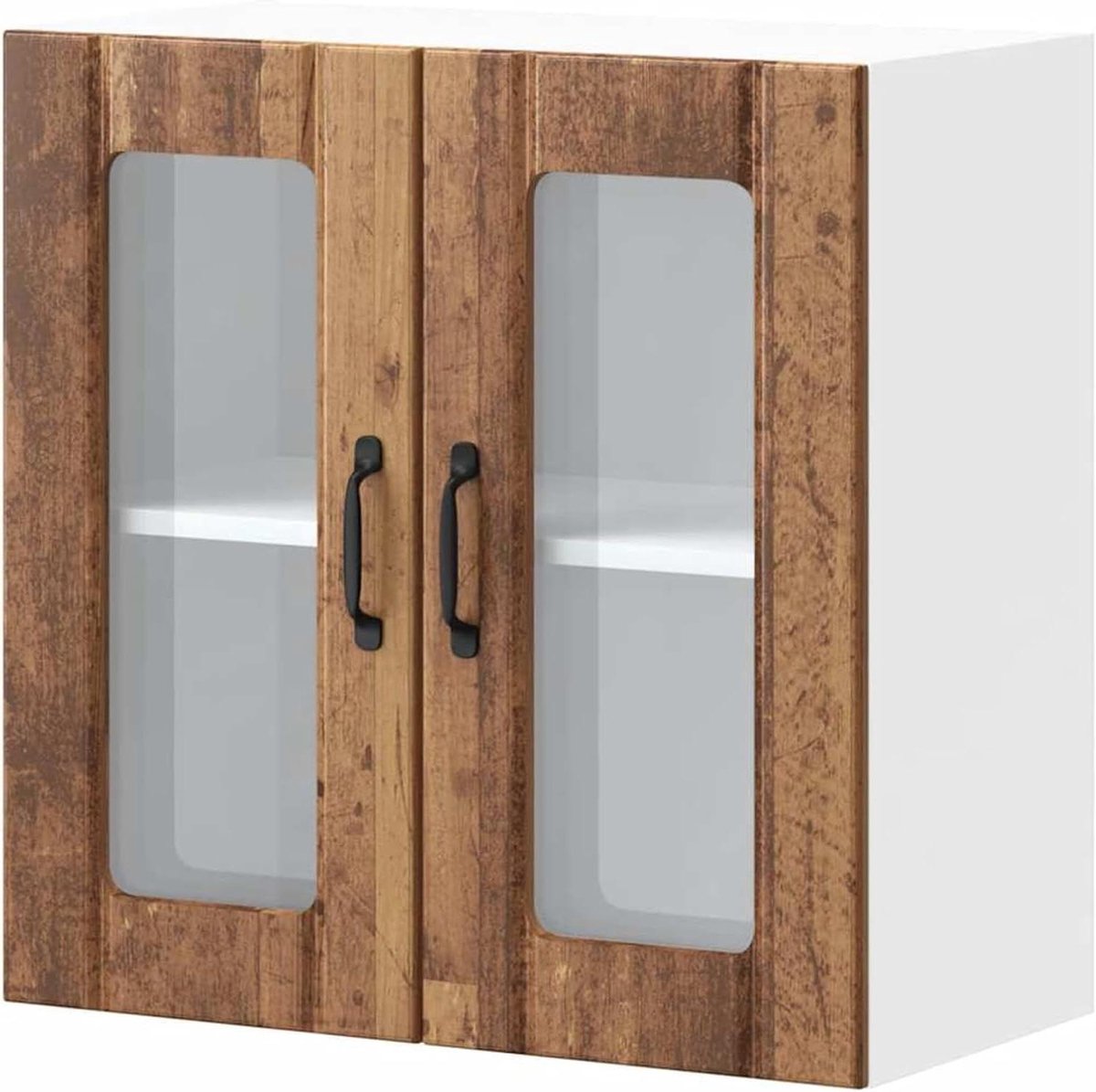 Keukenkast met glazen deur - Hangende opbergkast - Keuken organiseren - Modulaire combinatie - 60 x 31 x 60 cm