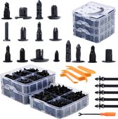 Rosfix Auto Clips Set - 620 Stuks Nylon Clips - 16 Maten, Zwart - Voor Carrosserie en Interieur