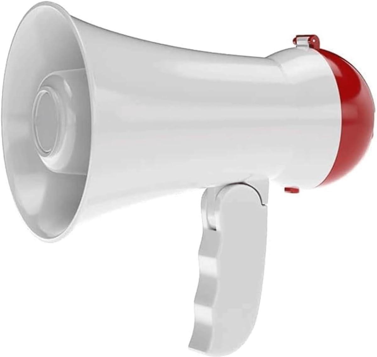 Megafoon met Sirene - Bullhorn Handheld - Publiek Toespraken - Opname Functie - 100 meter bereik - Wit