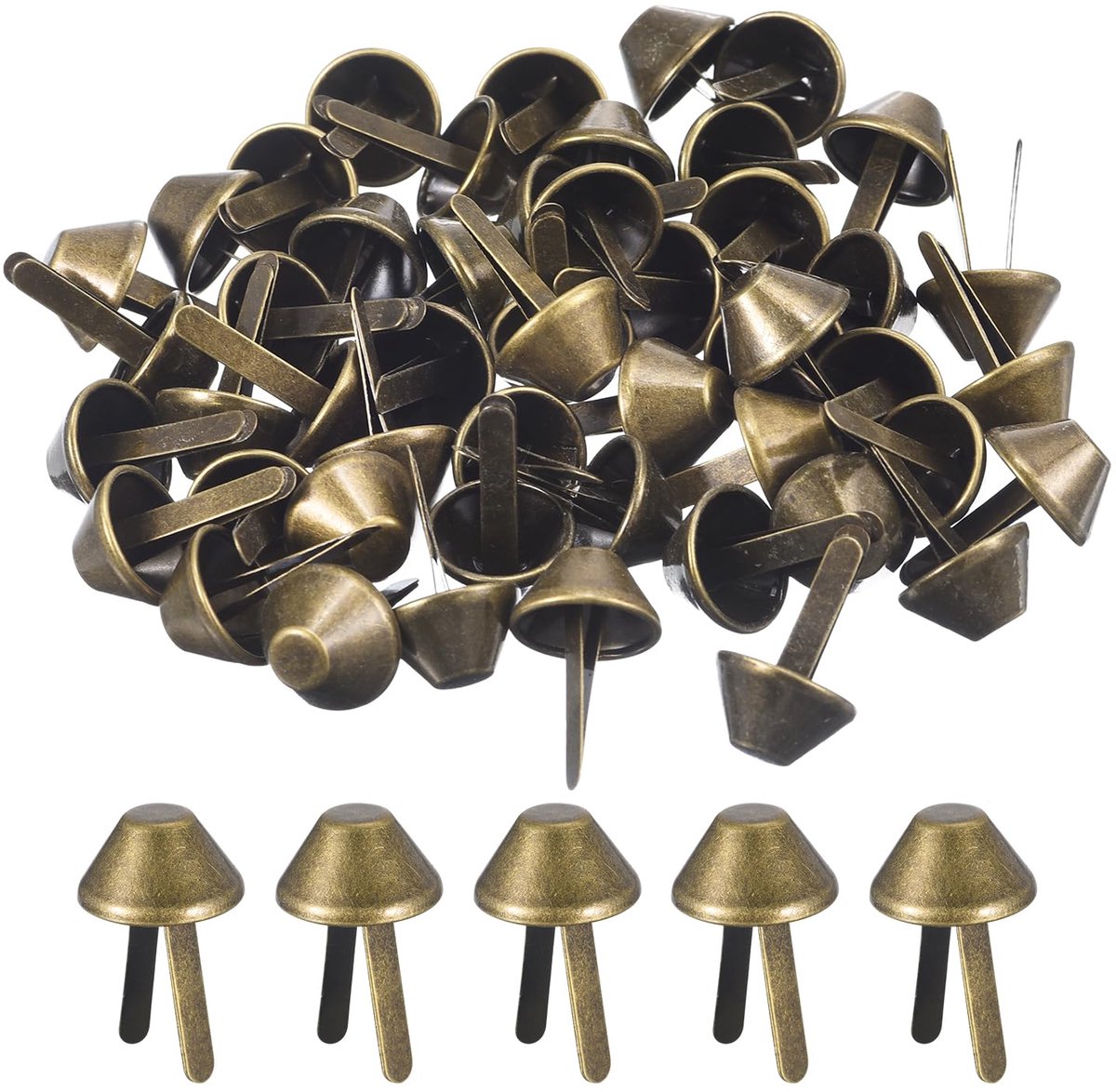100 Stuks Metalen Taschenkegels met Spikes voor Leder, 15mm