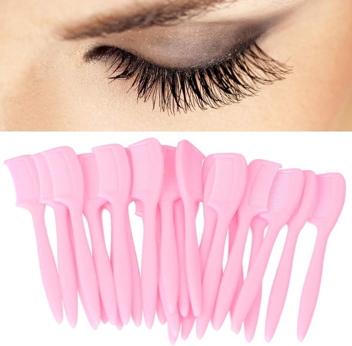 Eyelash Separator en Mini Kam Set voor Wimperextensions, 25 Stuks, Perfect voor Make-up en Wenkbrauwen