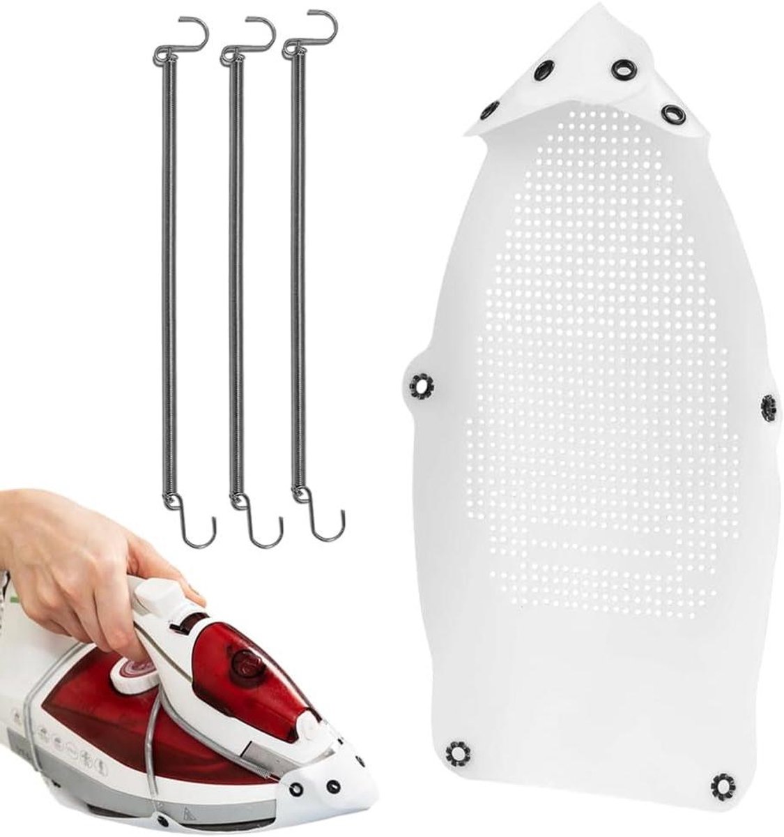 Strijkzool Beschermer - Stoomstrijkijzer Zolen - Kleding Strijken - Universele Pasvorm - 278 x 201 x 15 cm - Zilver
