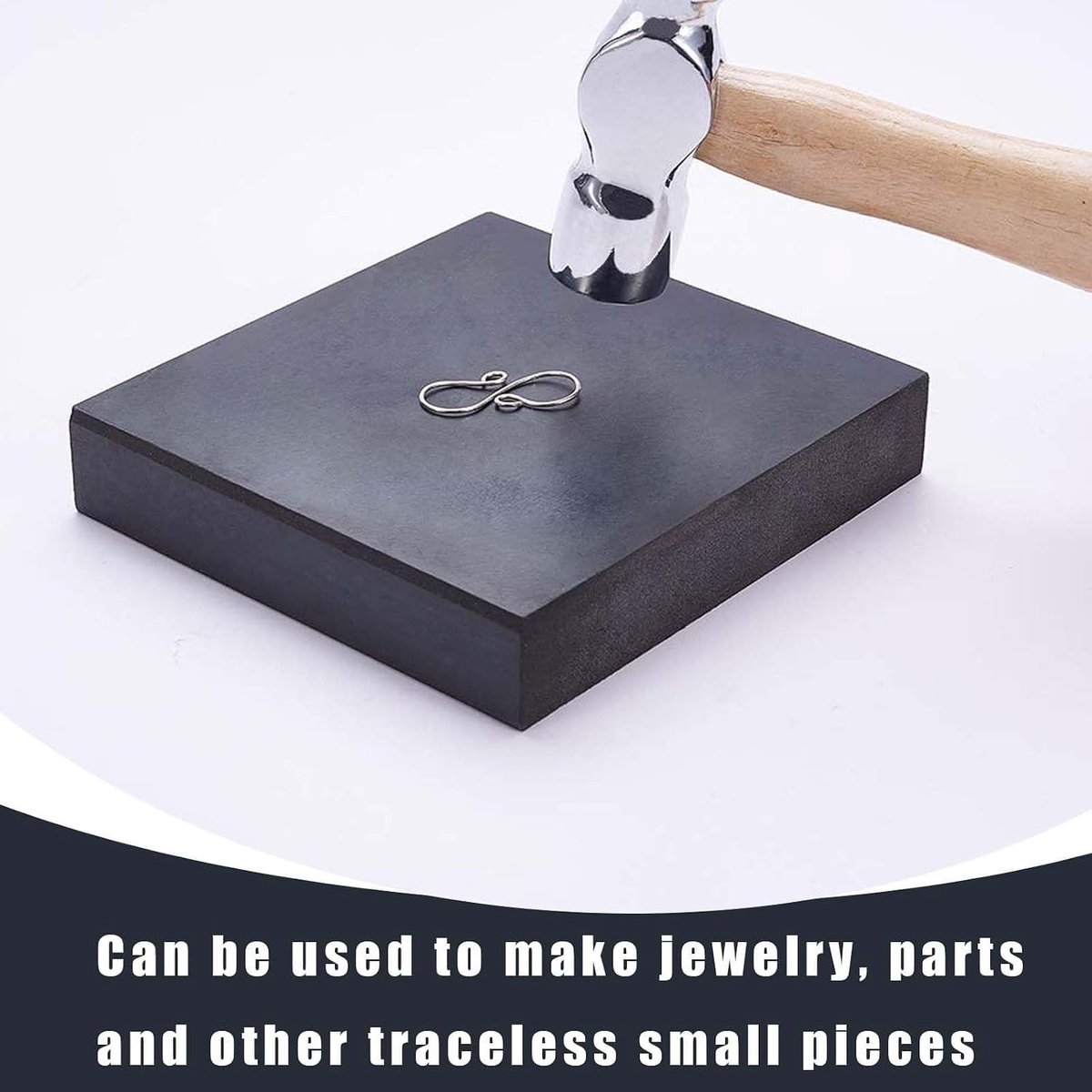 Mini Hamer en Rubber Werkblok van 15 cm voor Sieraden Maken, Ball Hammer, Gereedschap voor DIY Creaties en Ambachten (20 x 20 x 2 cm)