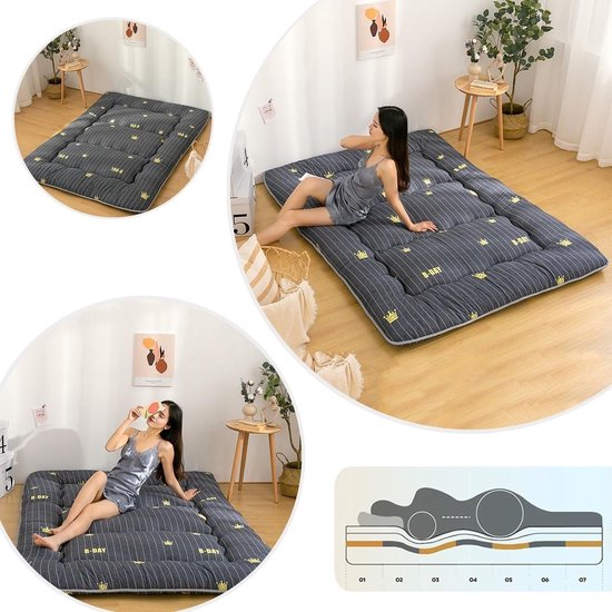 Futonmatras - Japanse Vloermatras Opvouwbaar - Comfortabel Slapen - Gelijkmatige Vulling - 120x200cm - Meisje — afbeelding 4