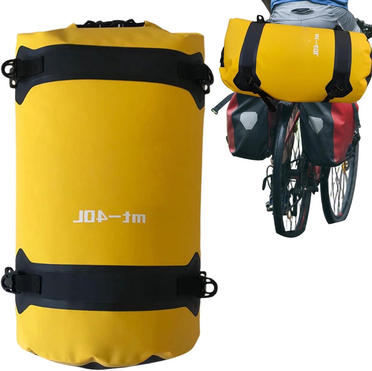 Fietstas Achter - Fiets Organizer - Reizen Outdoor - 40L Waterdicht - 47 x 21 x 3 cm - Geel