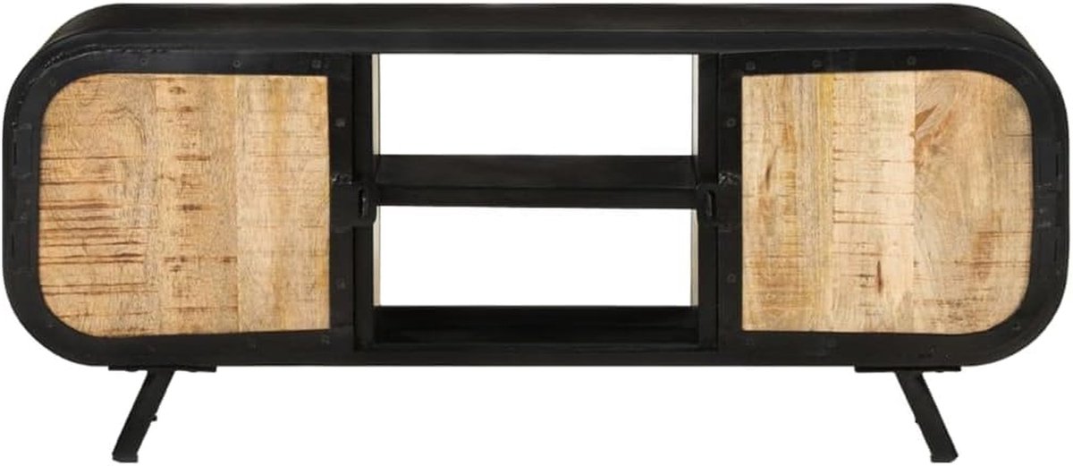 Tv-kast Mangohout - Mediabedkast Dressoir - Opbergen Multimedia - Industriële Vintage Stijl - 110 x 30 x 45 cm - Bruin