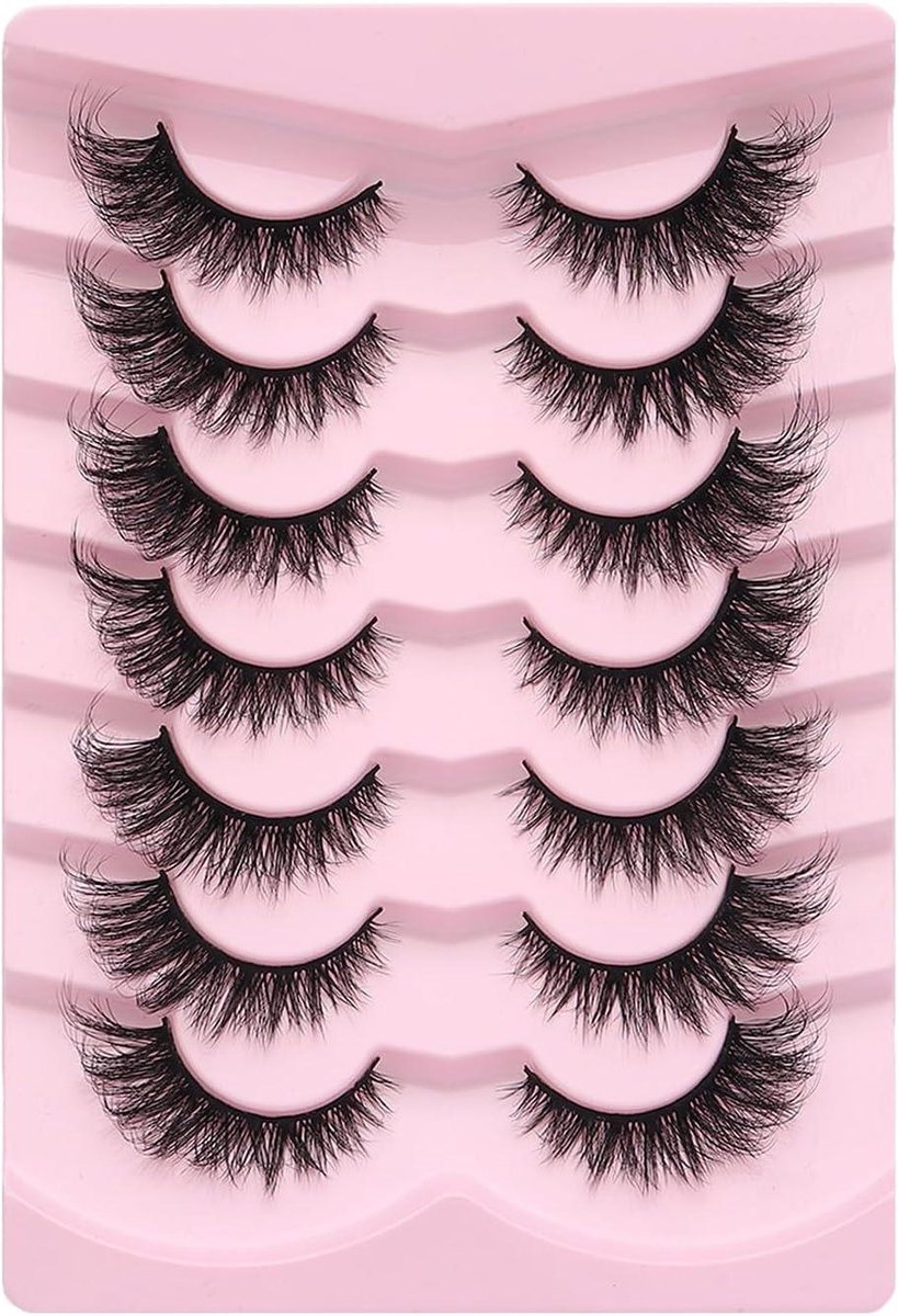 Nepwimpers - Stripwimpers - Natuurlijke look - Handgemaakte 3D-effect - 7 paar - Zwart