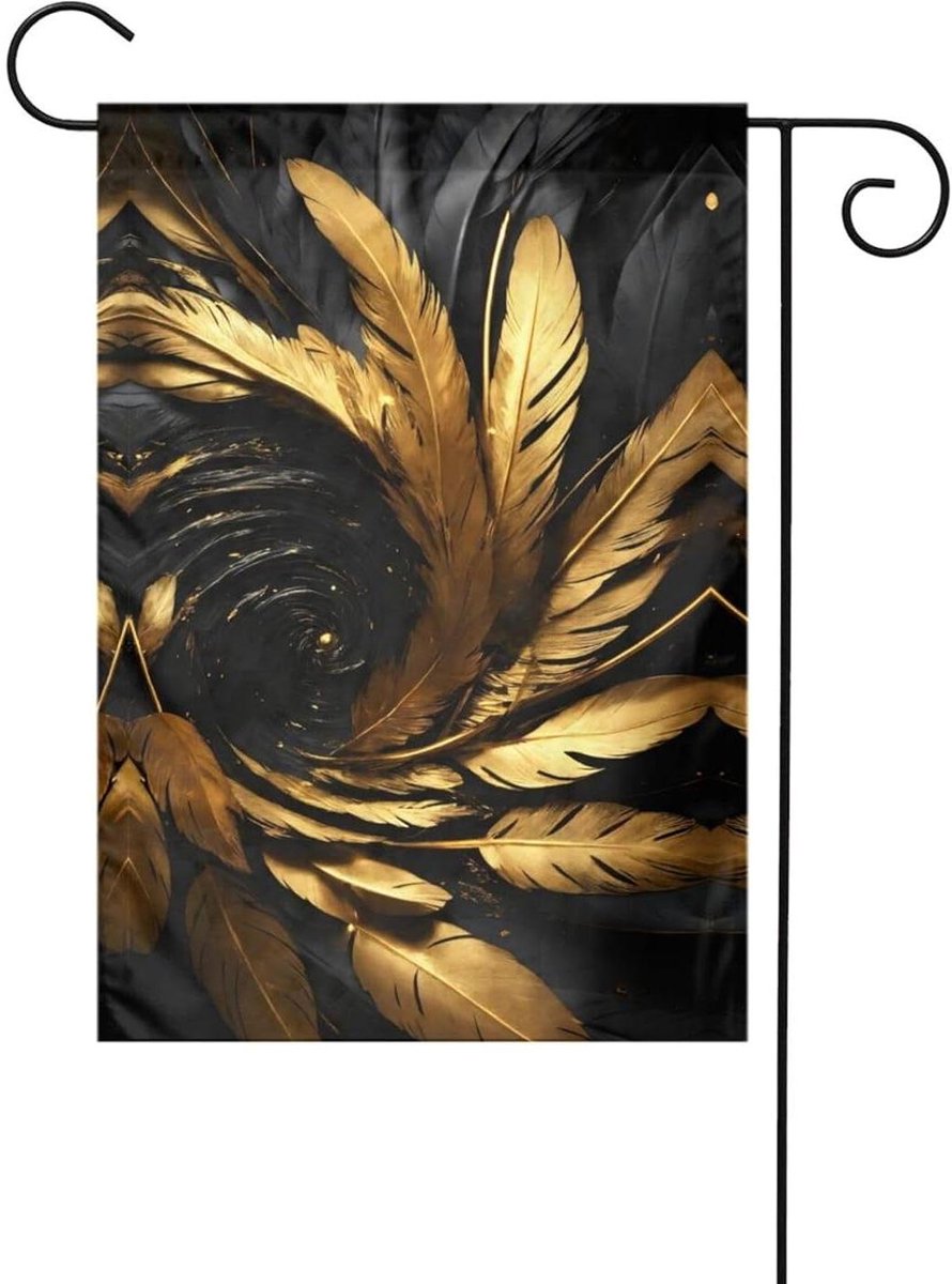 Tuinvlag Gouden Roos - Decoratieve Vlag Outdoor - Buiten Decoratie - Dubbelzijdig Bedrukt - 30 x 45 cm - Wit