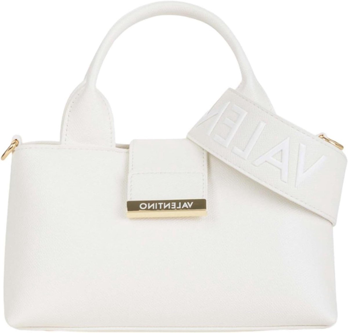 Dames Handtas - Schoudertas Shopping Bag - Dagelijks Gebruik - Gestructureerd Interieur - 25 x 15 cm - Wit