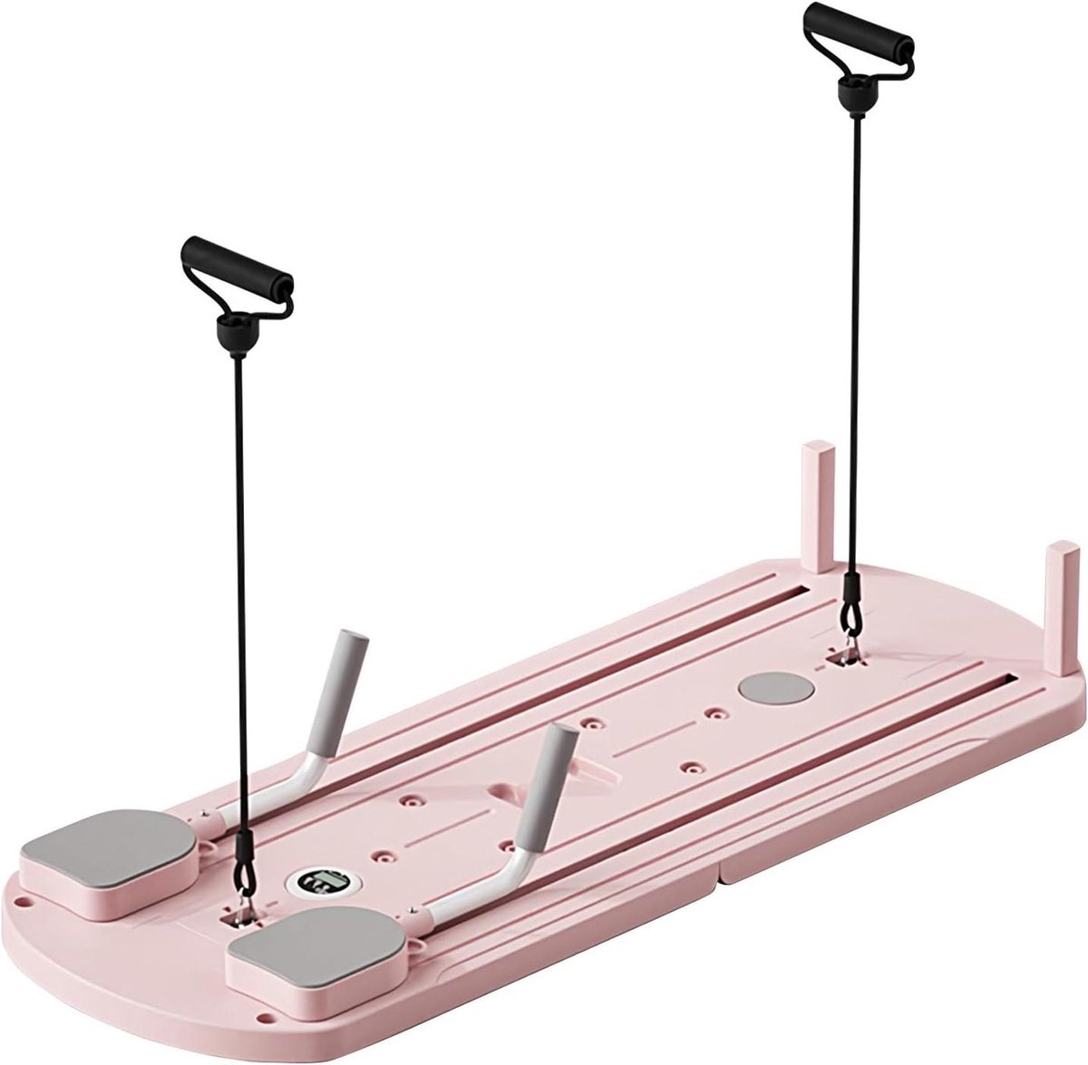 Pilates Schuifbord - Thuis Reformer - Kracht Training - Inklapbaar Ontwerp - 50 lb Band - Roze