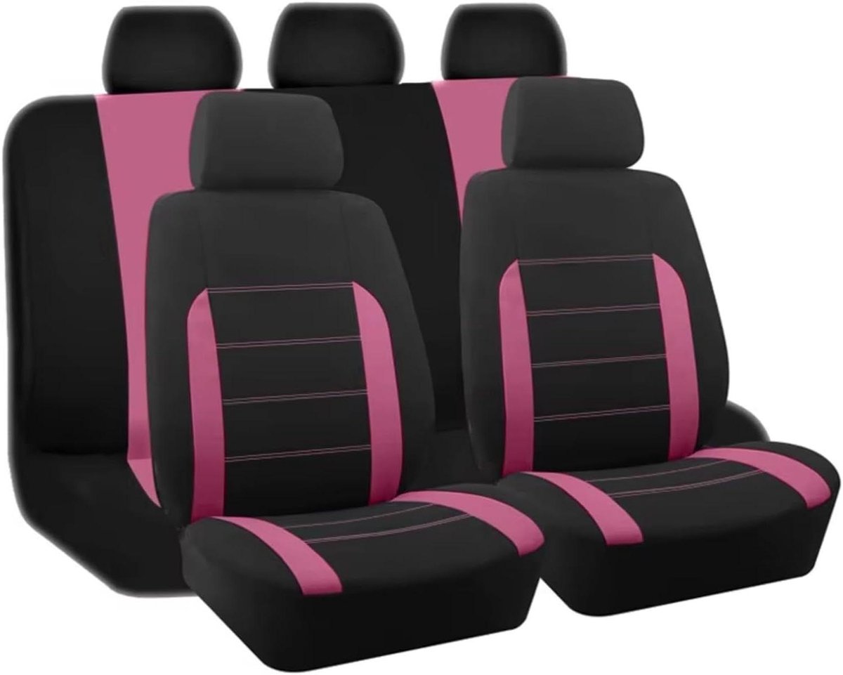 Autostoelhoezen - Zetelbeschermers Set - Auto Interieur Beschermen - Vlekbestendig Ontwerp - Volledige Set - Roze