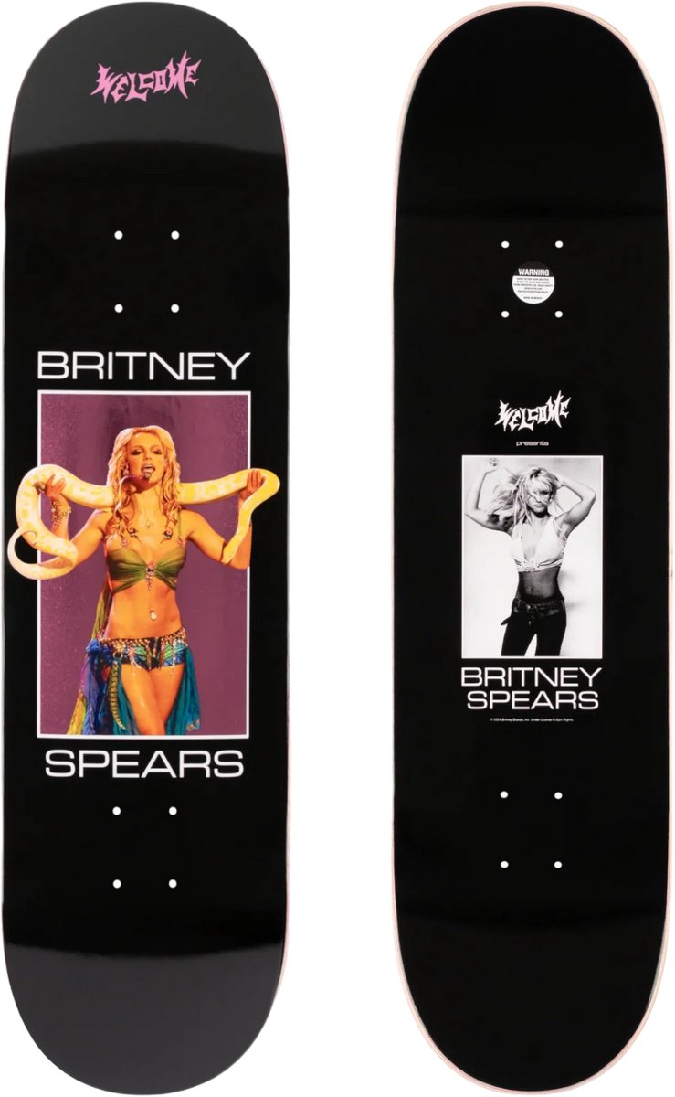 Britney Spears Skateboard Deck – Blackpink Foil – 8.5 Inch – Snake Graphic – Collector Deck