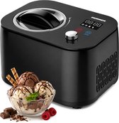 Heinner IJsmachine – 100 W – 1 L – Ingebouwde Compressor – LED-display – Touchbediening & Draaiknop – IJs-, Yoghurt-, Meng- & Koelfunctie – Uitneembare IJskom – Zwart