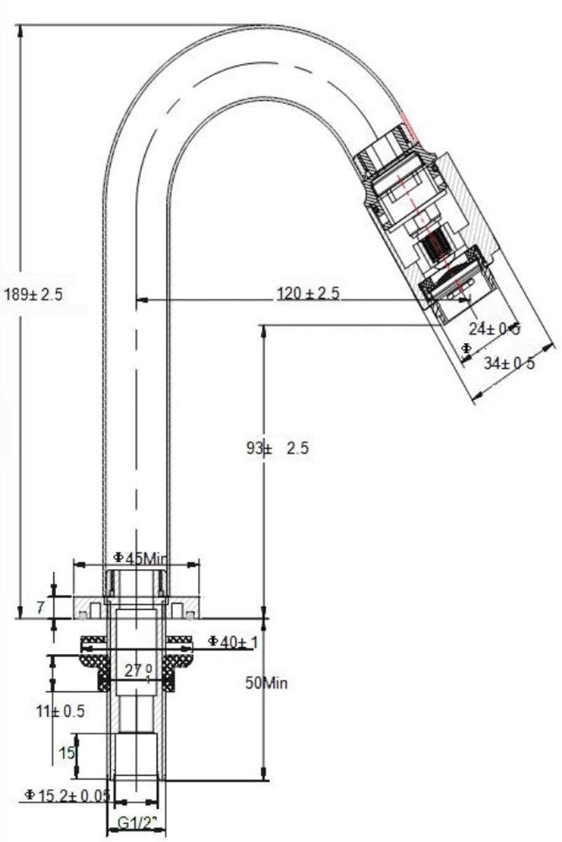 AquaVik Fonteinkraan Klinga 1/2'' Nordic Geborsteld RVS