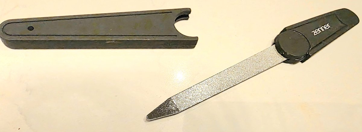 Zenner nagelvijl - travel size 11 cm - pocket size - vijl met kapje/dop - saffier zwart