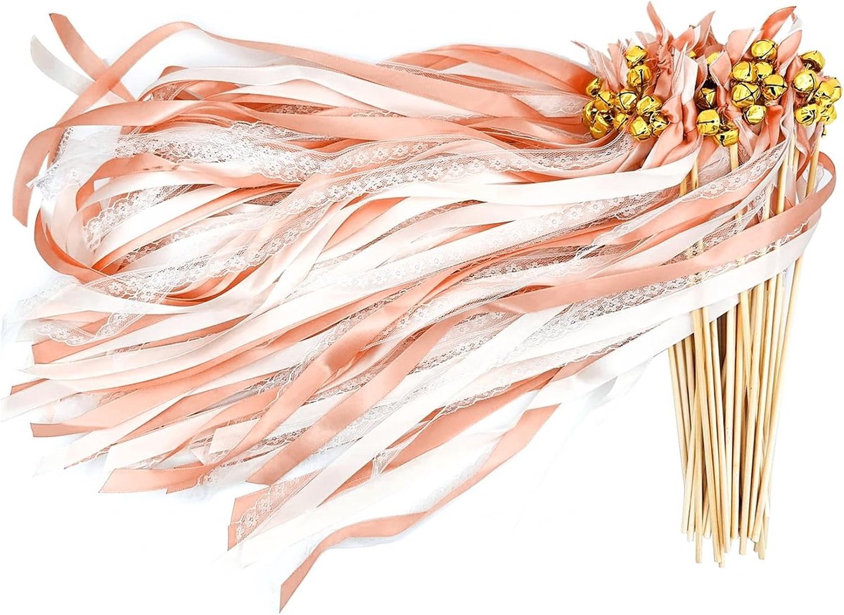 Huwelijkswands met Grote Bel en Ribbons, 30 Stuks, Wit, Perfect voor Bruiloften, Feestdagen en Verjaardagen