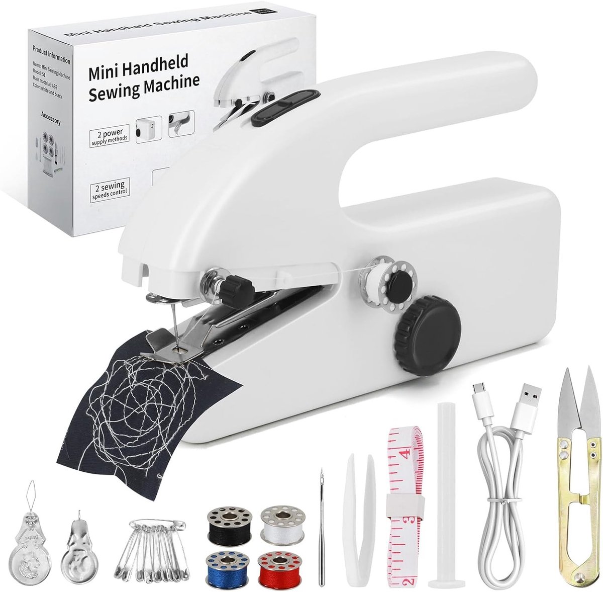 Mini-handnaaimachine - Compact - Handzaam - Voor Naaien en Reparaties