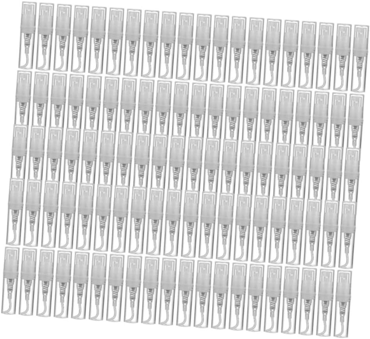 Set van 100 Transparante Sprayflessen voor Cosmetica, Atomizers en Parfum - 2ml Flessen voor Reisgebruik en Verpakking