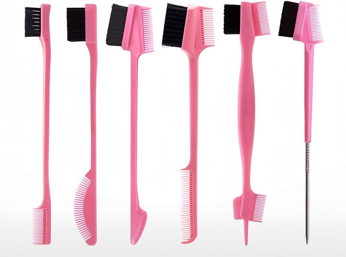 Multifunctionele Make-up Kam en Haarborstel Set met Dubbelzijdige Wenkbrauwkam voor Vrouwen - Perfect voor Salon en Thuisgebruik