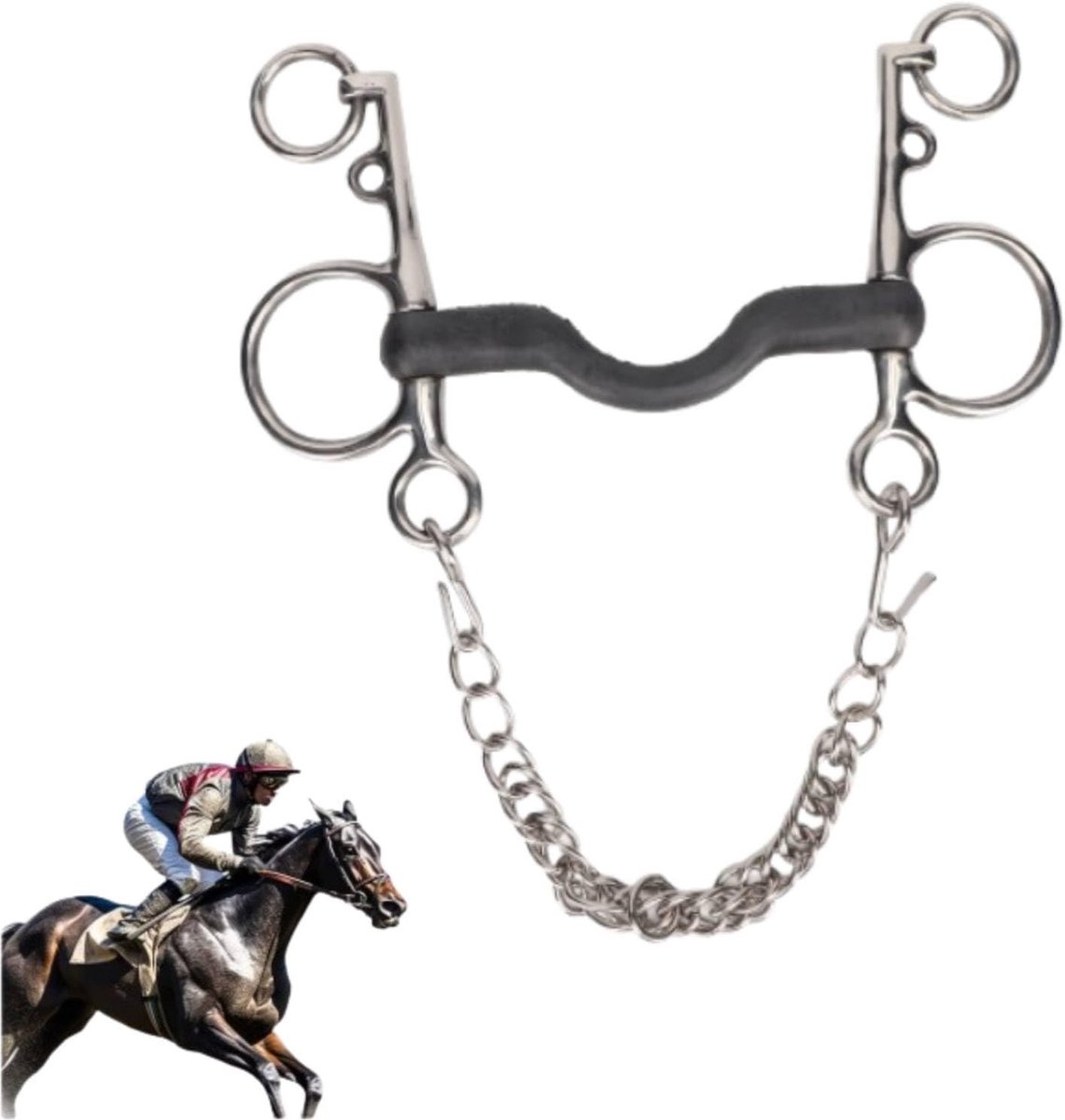 Handgepolijst roestvrijstalen mondstuk voor paarden, veilig en eenvoudig in gebruik, ideaal voor race-accessoires en training
