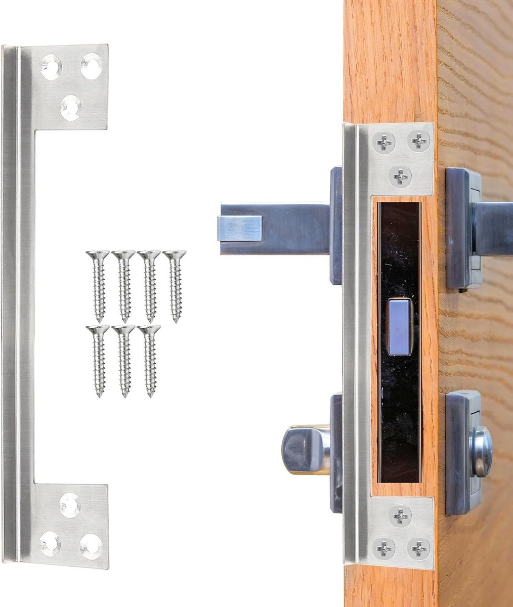 Versterk je deur met een 7 inch L-vormige beveiligingsplaat van roestvrij staal voor optimale veiligheid en bescherming van het slot