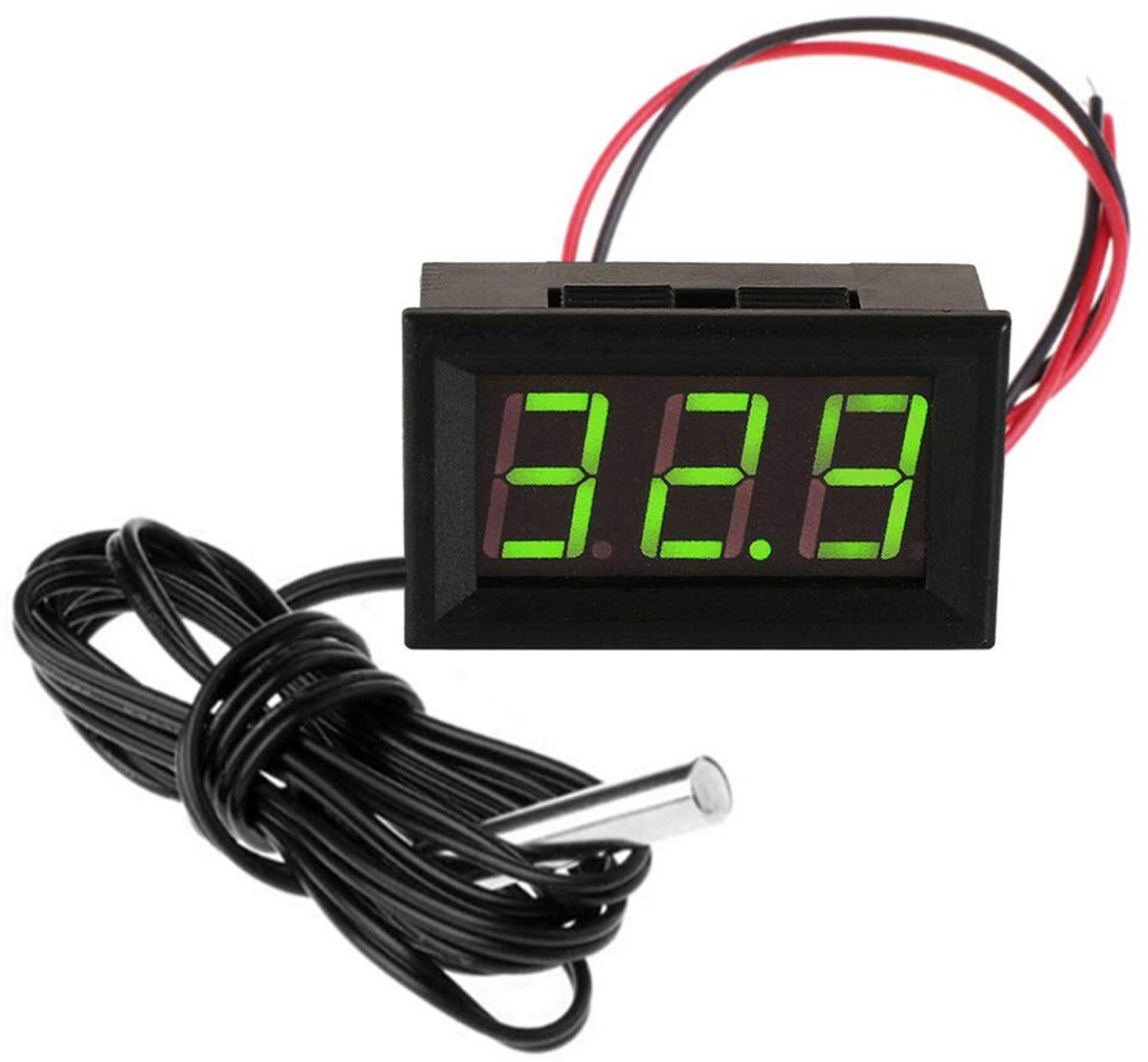 Digitale Thermometer met Sonde - Groen - 1 m - Waterbestendig voor Koelkast en Aquarium
