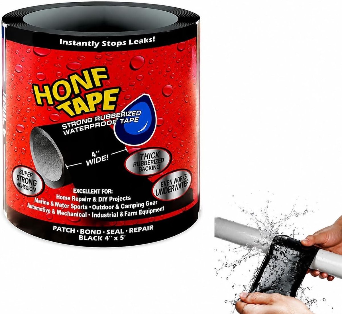 Waterdichte Reparatie Tape - Transparant - 10 cm x 1,5 m - Extra Sterk Afdichtingstape voor Binnen en Buiten