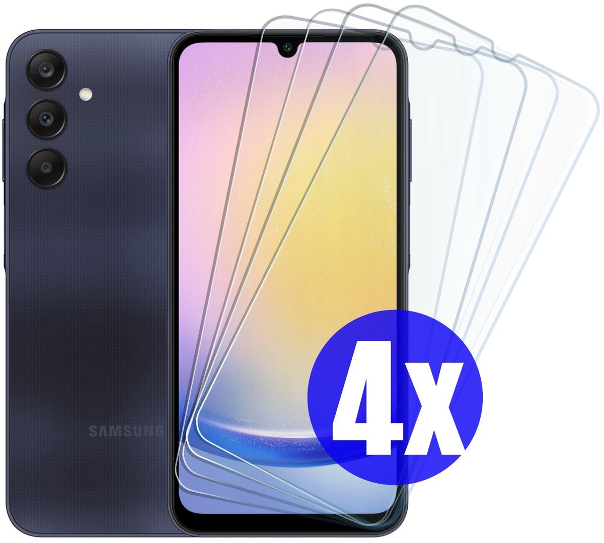 Screenprotector geschikt voor Samsung A24/A25 - Gehard Glas - Tempered Glass Armor Screen Cover - 4 Stuks