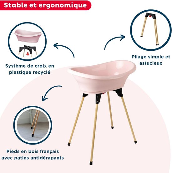 Babybad met standaard - Baden baby Babybadje - Baby wassen - Inklapbare standaard - 80 x 50 x 101 cm — afbeelding 3