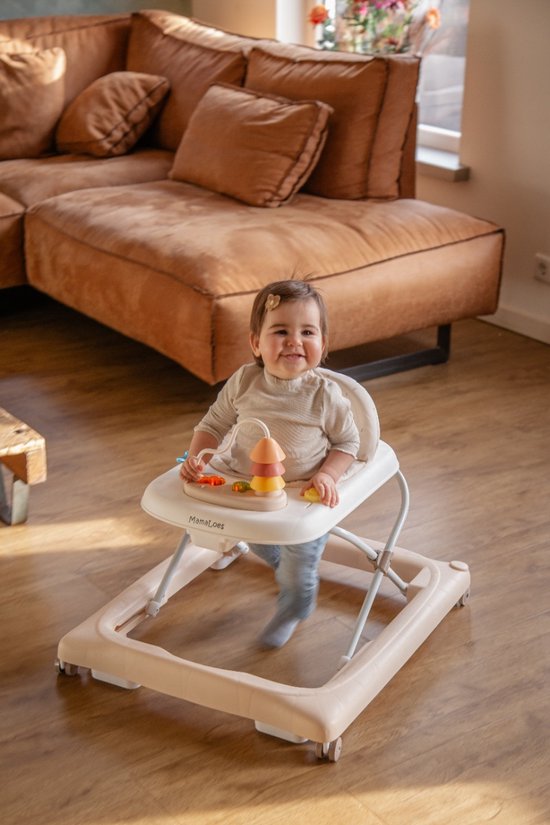 MamaLoes Loopstoel met Speelbord - Loopwagen - Baby Walker - Baby Jumper Speelgoed - Looptrainer - Mikko Beige van Mamaloes — afbeelding 2