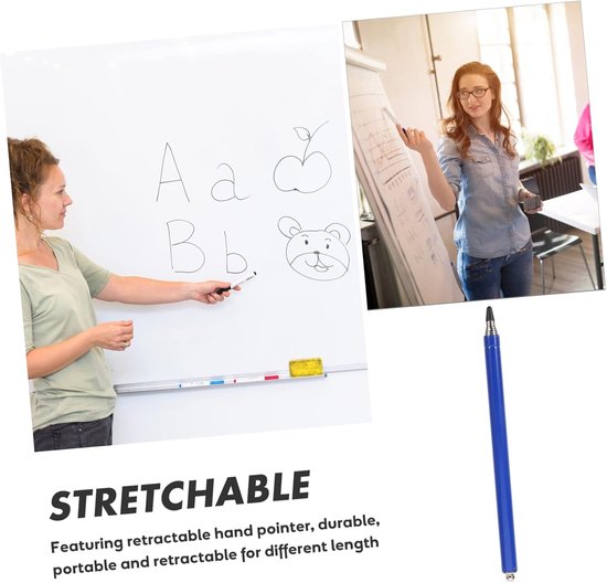 Uitschuifbare Aanwijzer - Lesstok Pointer - Presenteren Lesgeven - Roestvrij Staal - 88cm Uitschuifbaar - Blauw — afbeelding 4
