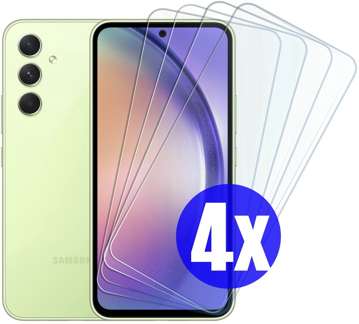 Screenprotector geschikt voor Samsung A54 - Gehard Glas - Tempered Glass Armor Screen Cover - 4 Stuks