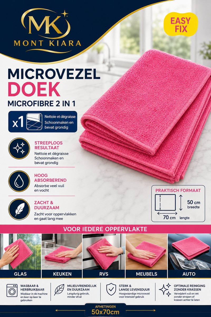 Mont Kiara 2-in-1 Microvezel Dweil - 5 Stuks