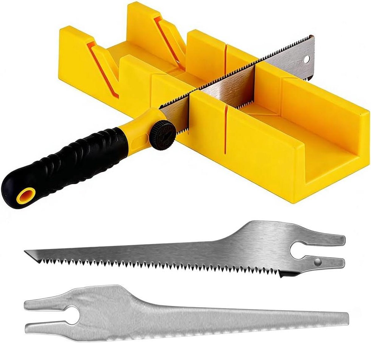 Verstekbak met Zaag - Zaagmal Houtbewerking - Nauwkeurig Zagen - 4-in-1 Set - 31 x 11 x 6 cm - Zwart