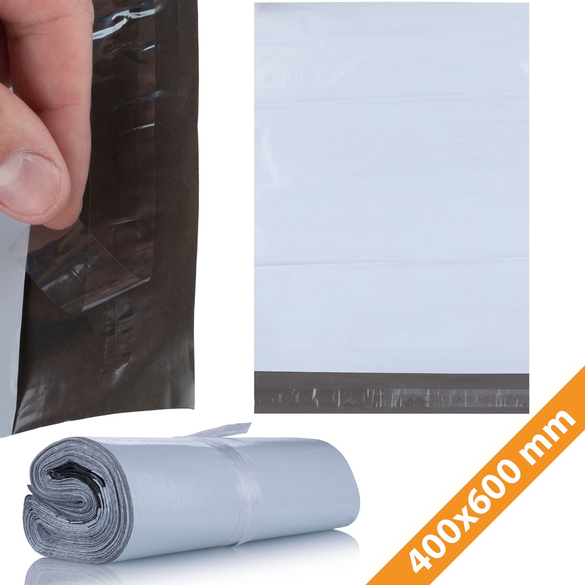 Rosfix Verzendzakken 400 X 600 mm - Wit LDPE 50 Μm - 100 St Zelfklevend - Voor Koerierzendingen