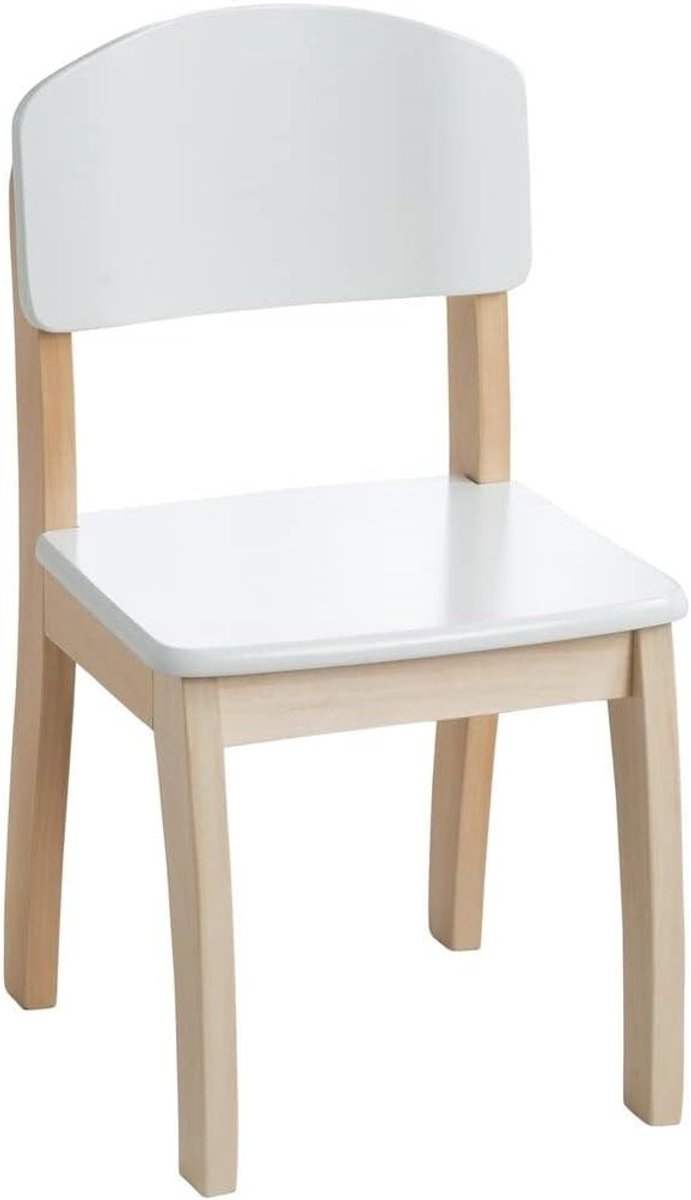 Kinderstoel Hout - Stoel Kind - Spelen en Eten - Kindvriendelijk Zitten - 31.5 cm zithoogte - Wit