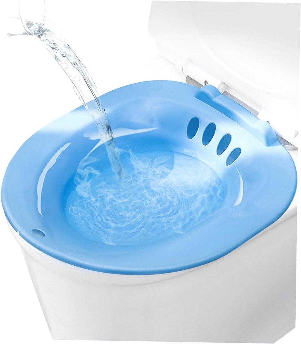 Zitbad Toilet - Bidet Opzet - Persoonlijke Hygiëne - Ergonomisch Ontwerp - 38.5 cm - Blauw