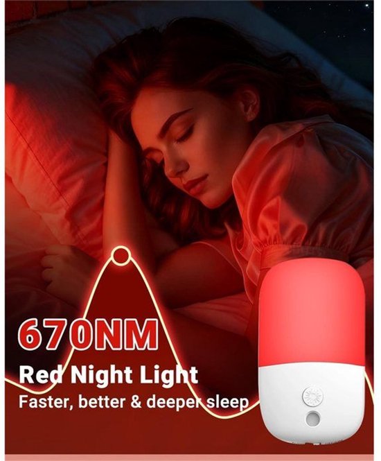 LISM-Een set van twee rode nachtlampjes, 670 Nm koppel Geschikt voor de slaap, met een schemersensor. van lism — afbeelding 5