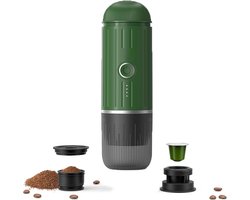 2026 Draagbaar elektrisch koffiezetapparaat voor gemalen koffie en NS-capsules. Snelle zelfverwarmingstechnologie met USB-C. Perfect voor campers, wandelen, kamperen, kantoor en een actieve levensstijl. Een ideaal kerstcadeau voor mannen-groen