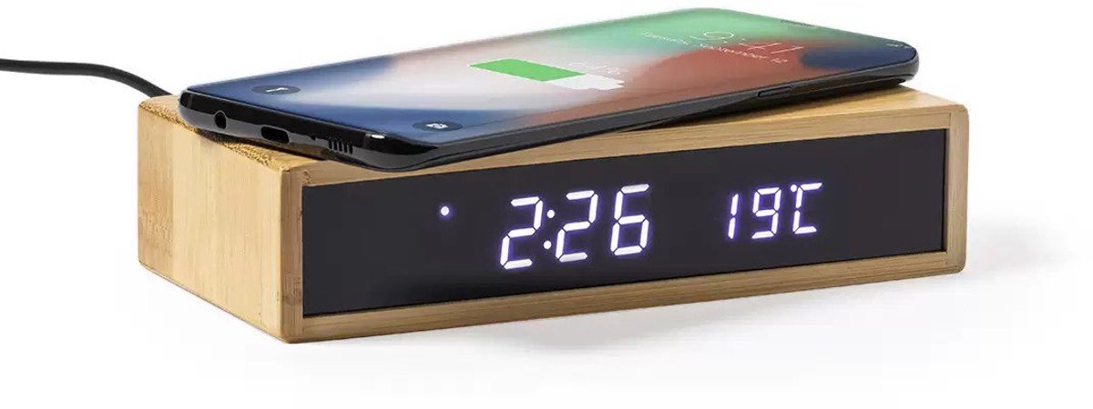 Nexeli NX-CC-05 Digitale Wekker met Draadloze Oplader – Klok - Alarm - Temperatuurweergave