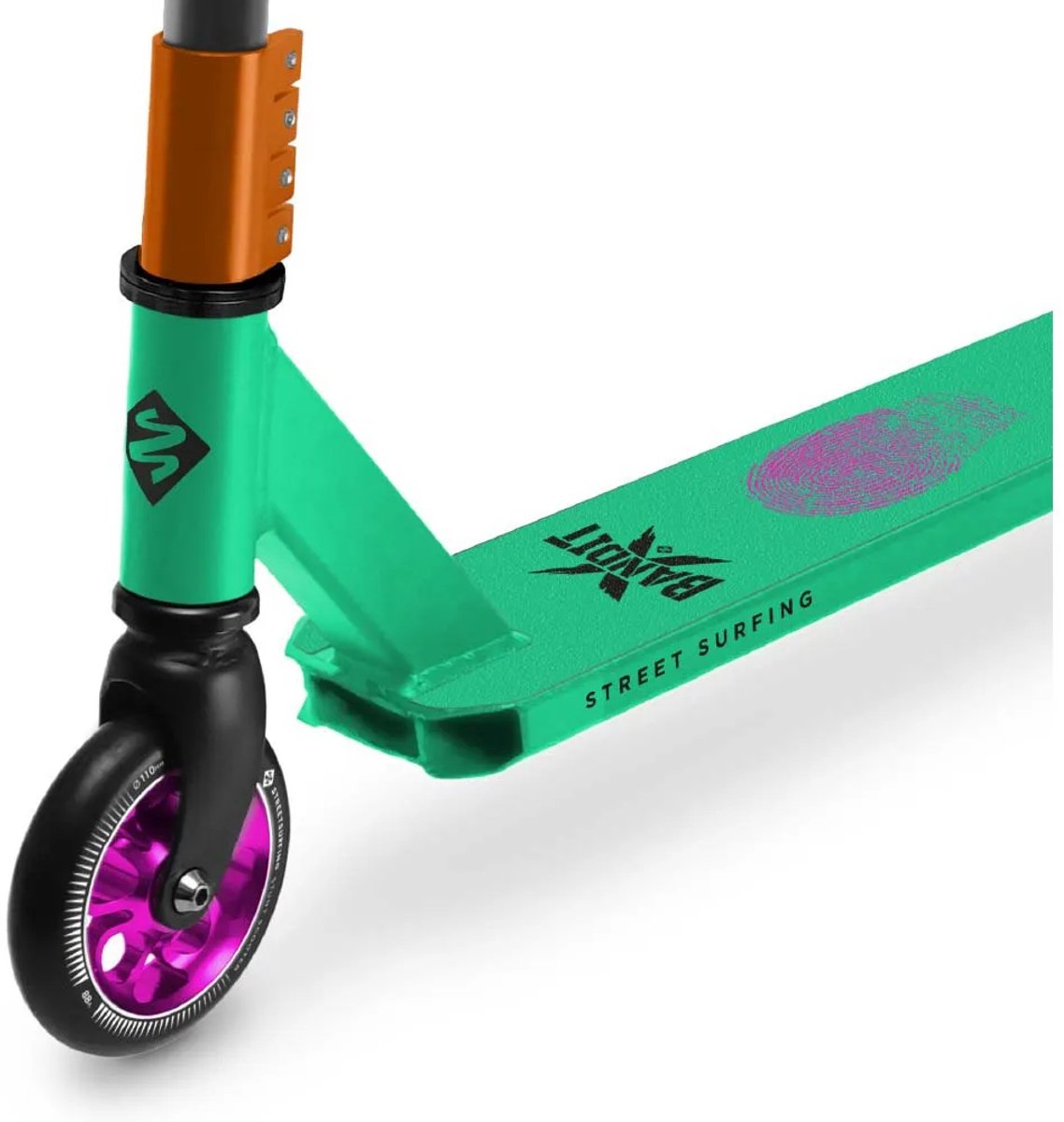 Street Surfing - Bandit X Stuntstep - Busted Green - 110mm Wielen