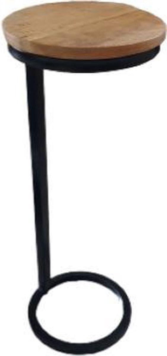 Bijzettafel - Tafeltje naast bank - Drankjes plaatsen - Over leuning - 68 cm - Lichtbruin