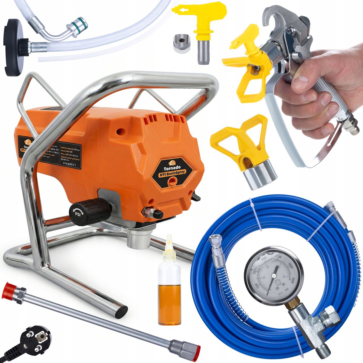 Rosfix Airless Verfspuit Tornado RT1 BasicSpray - Hydrodynamisch Aggregaat - 950W 3300 psi 2 L/min