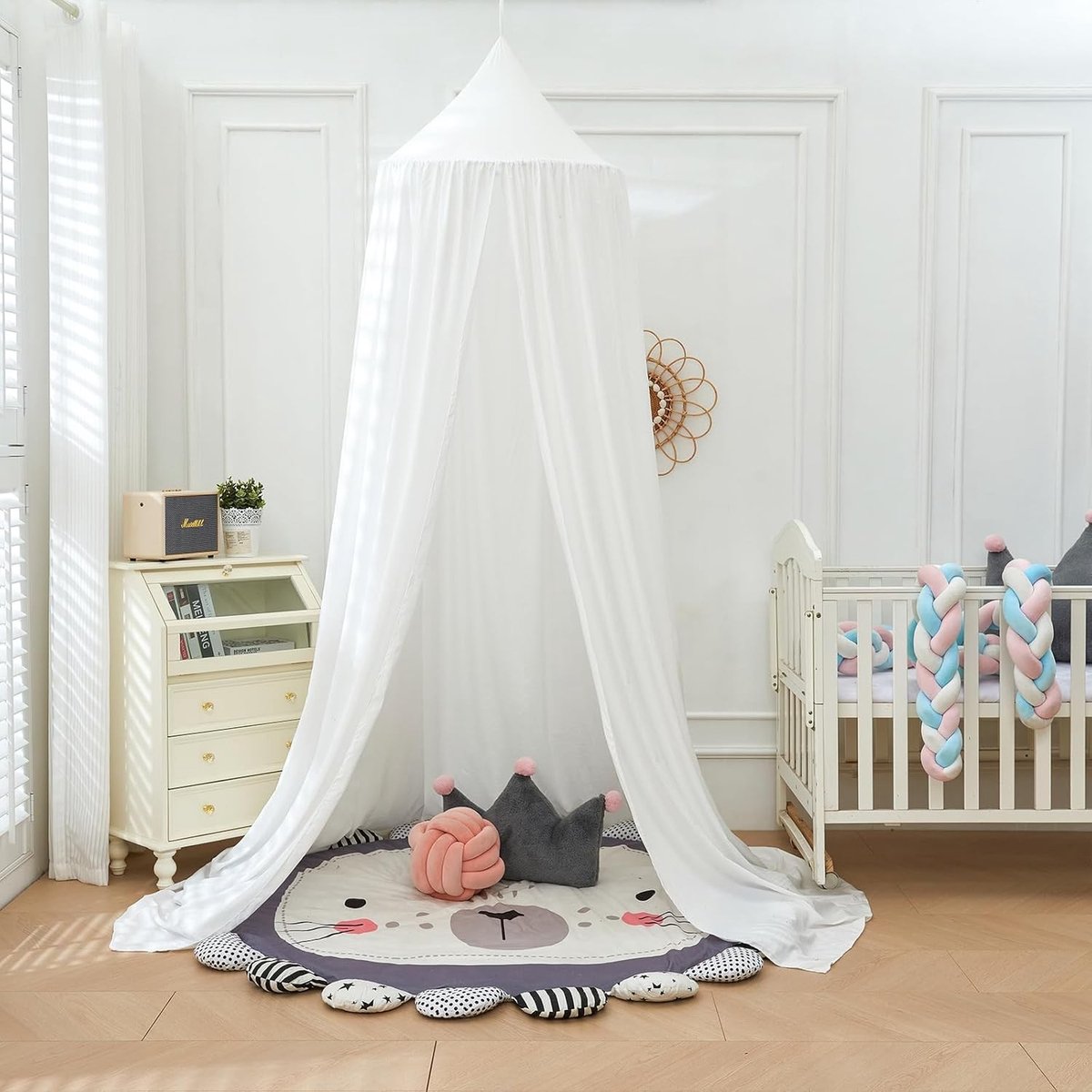 Klamboe 1 persoons - Wit - 65 x 250 x 400 cm - Polyestermateriaal Bedhemel met Koepelvorm - Voor Kinderen
